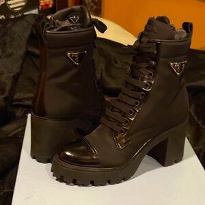 Prada black nylon boots size 7 1/2